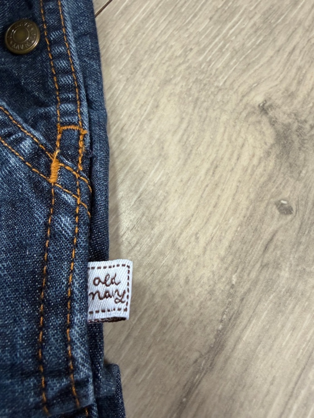 Old Navy Infant Dark Blue Denim Overalls - Picture 3 of 4